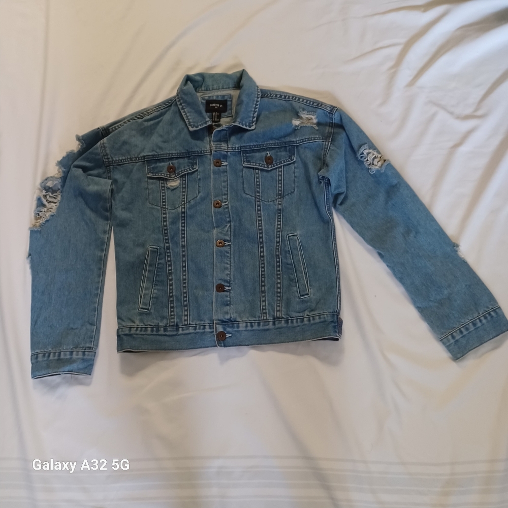 Forever 21 Men's Size XS Blue Denim Jacket Jean - Picture 5 of 11